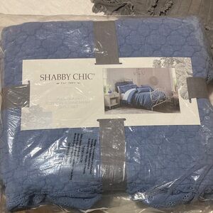Shabby Chic Stonewash Quilt Set in Blue